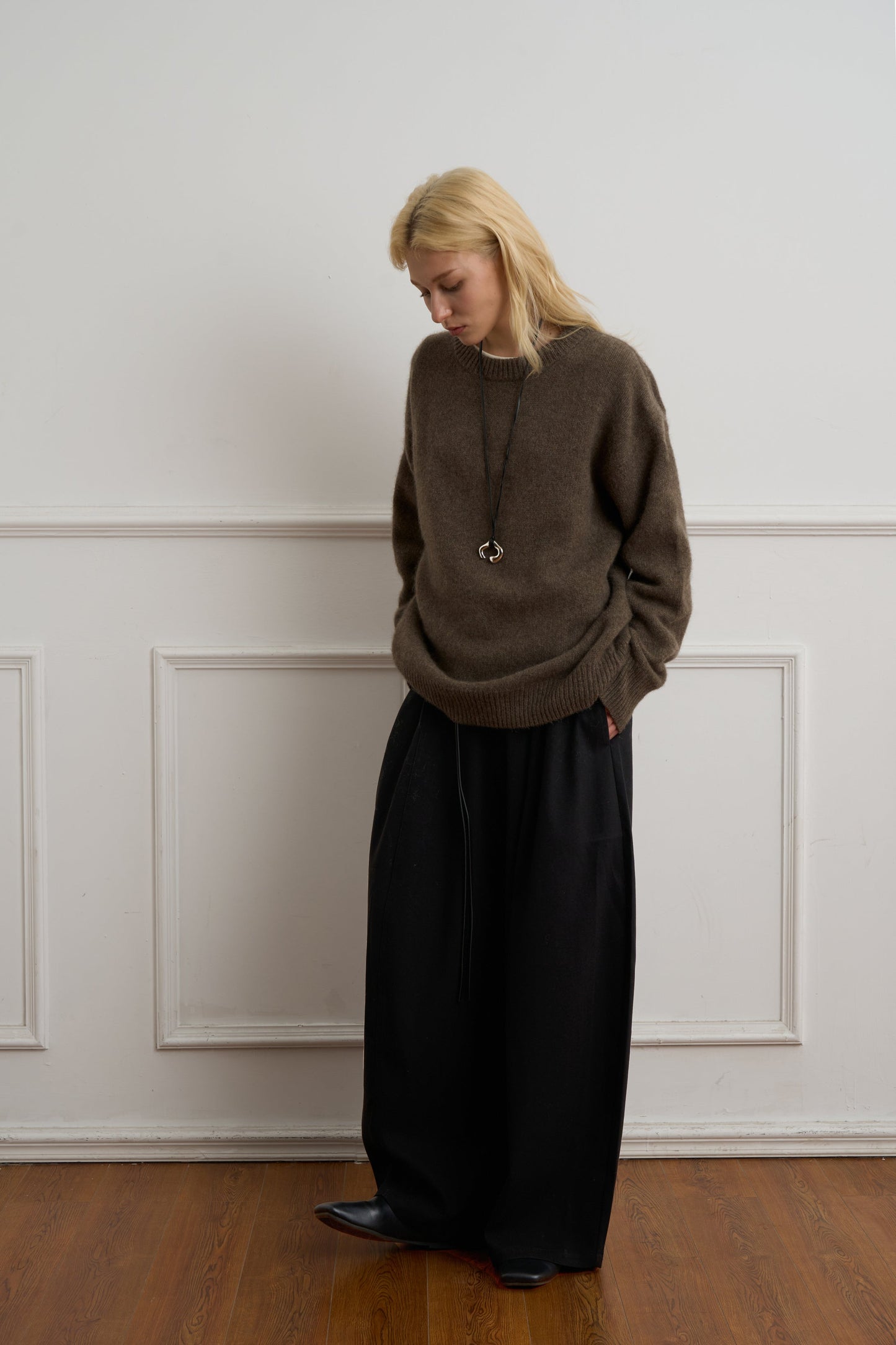 High-Waisted Wide-Leg Pants with Elegant Drape