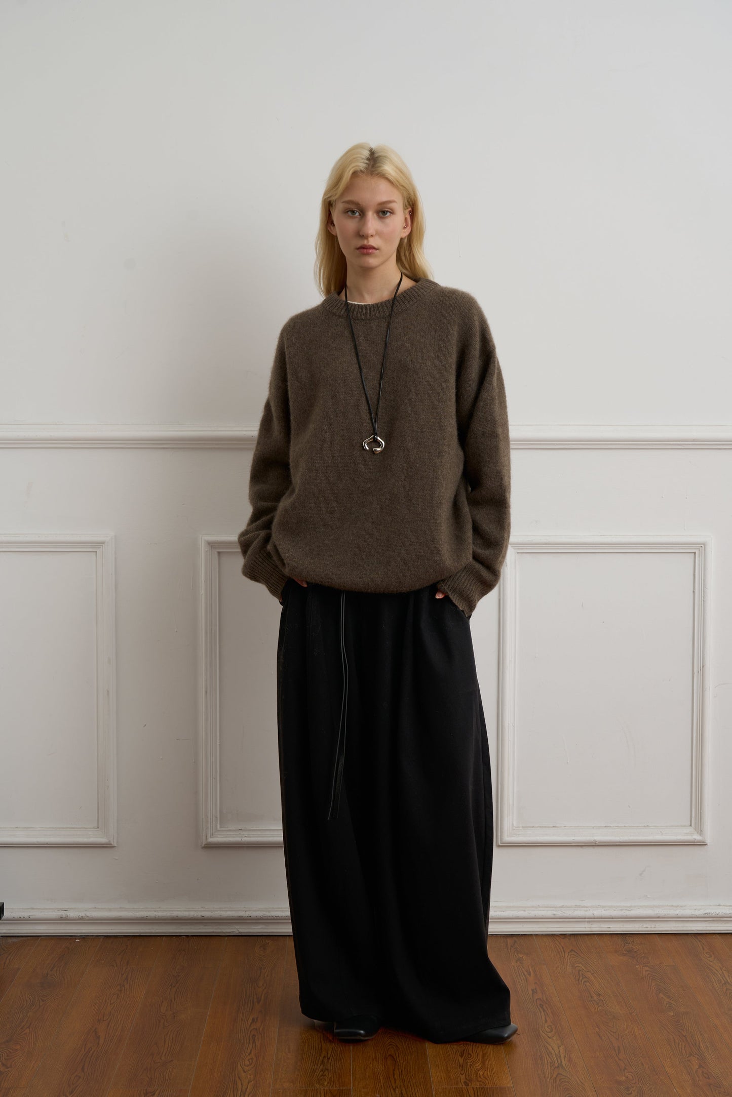 High-Waisted Wide-Leg Pants with Elegant Drape