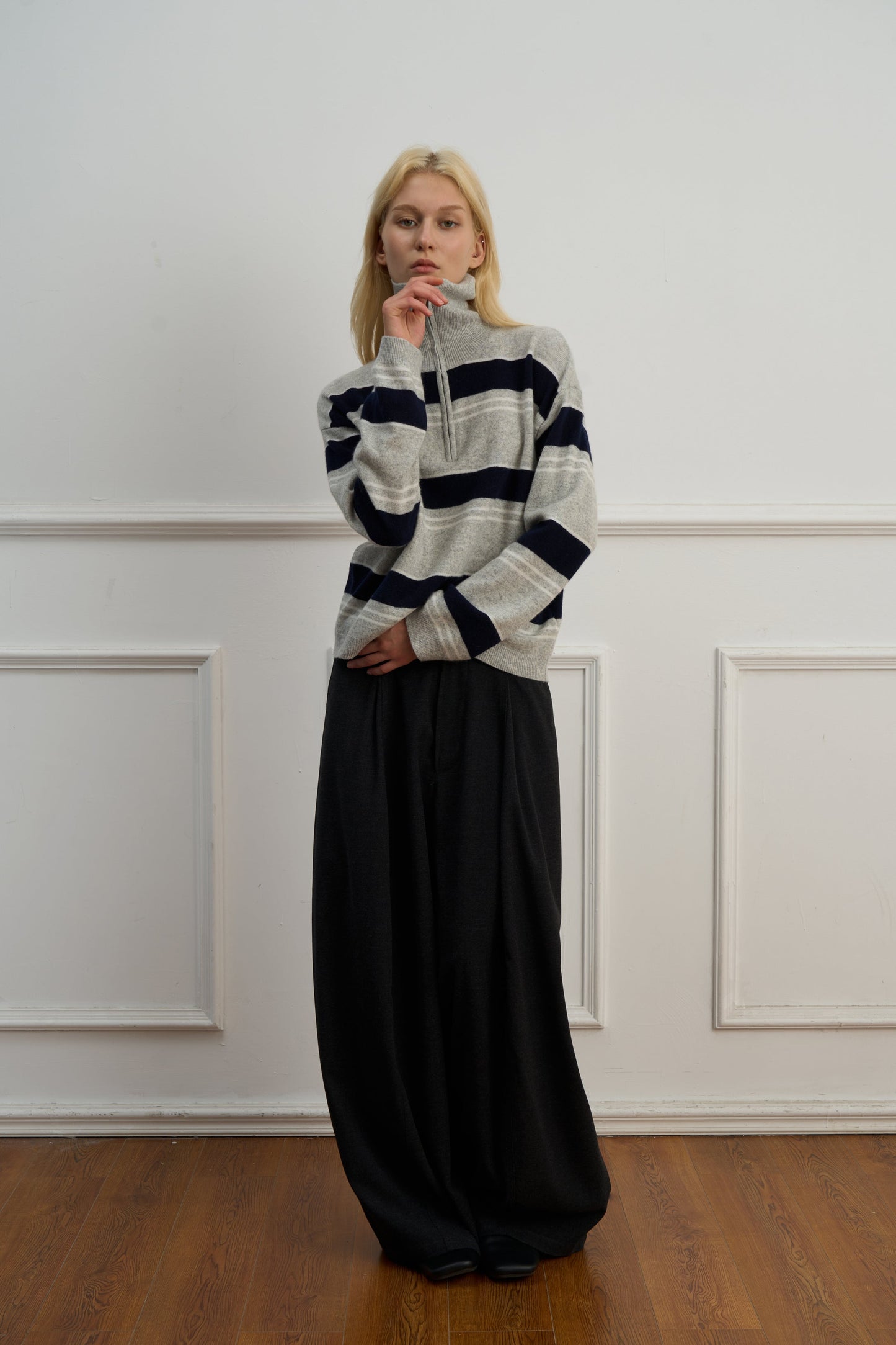 High-Waisted Wide-Leg Pants with Elegant Drape