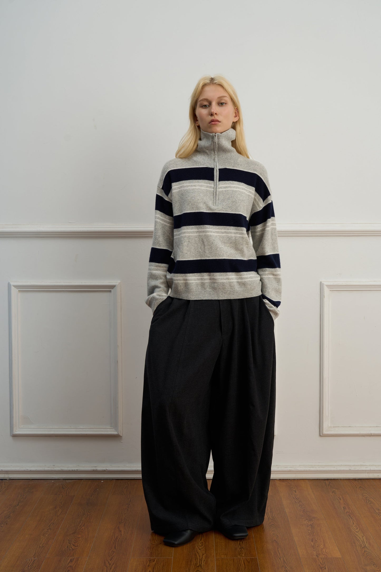 High-Waisted Wide-Leg Pants with Elegant Drape