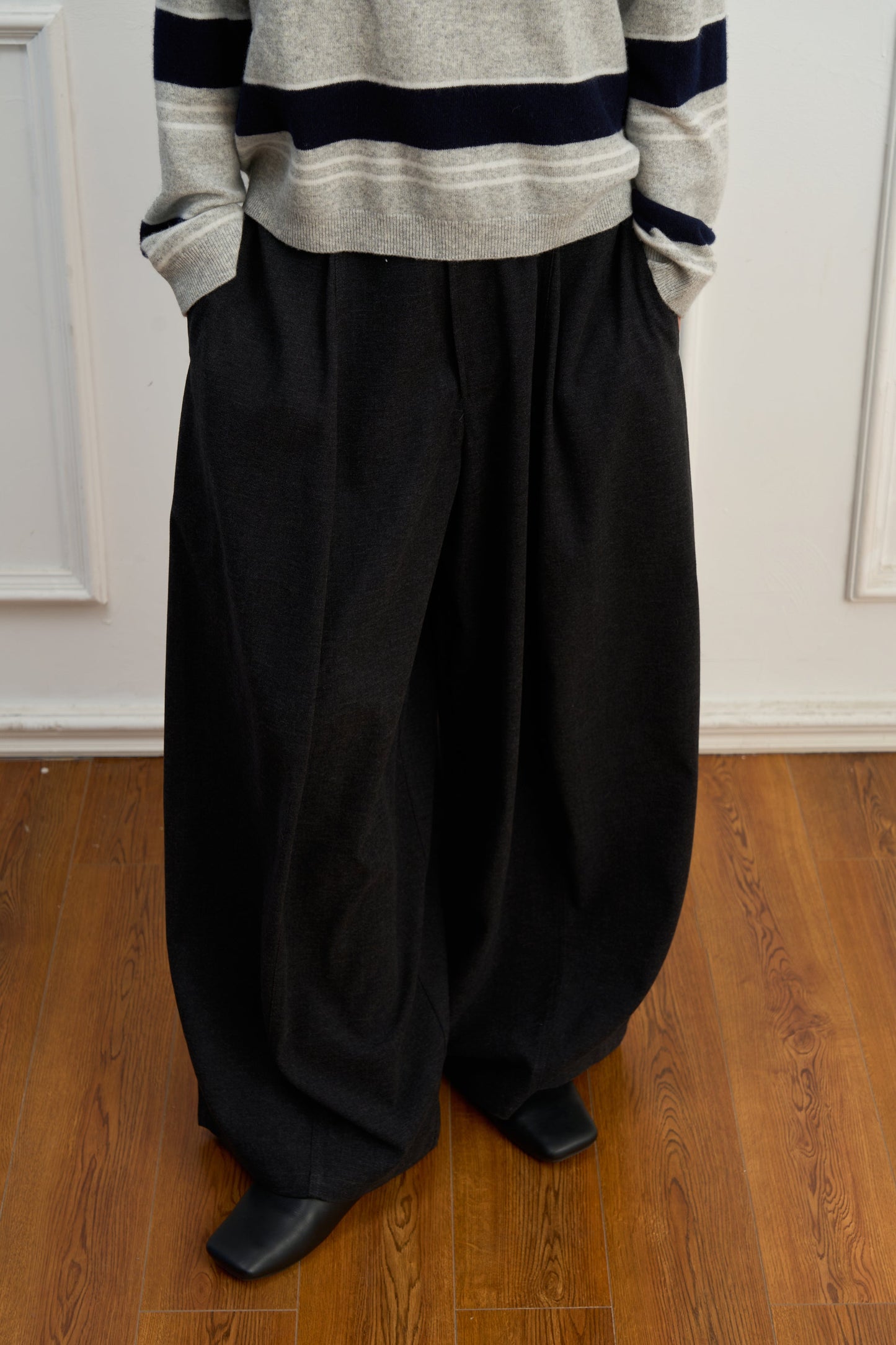 High-Waisted Wide-Leg Pants with Elegant Drape