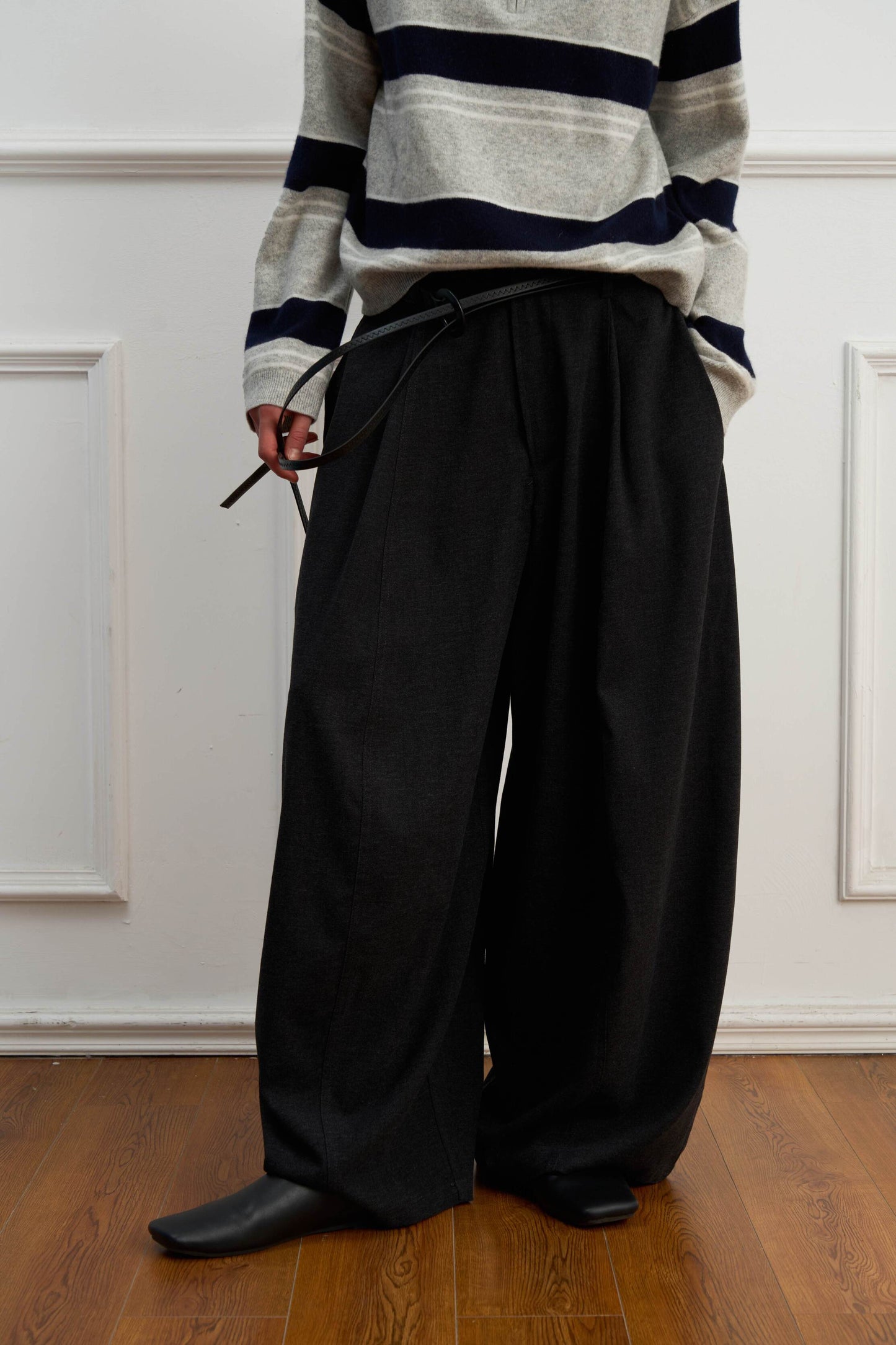 High-Waisted Wide-Leg Pants with Elegant Drape