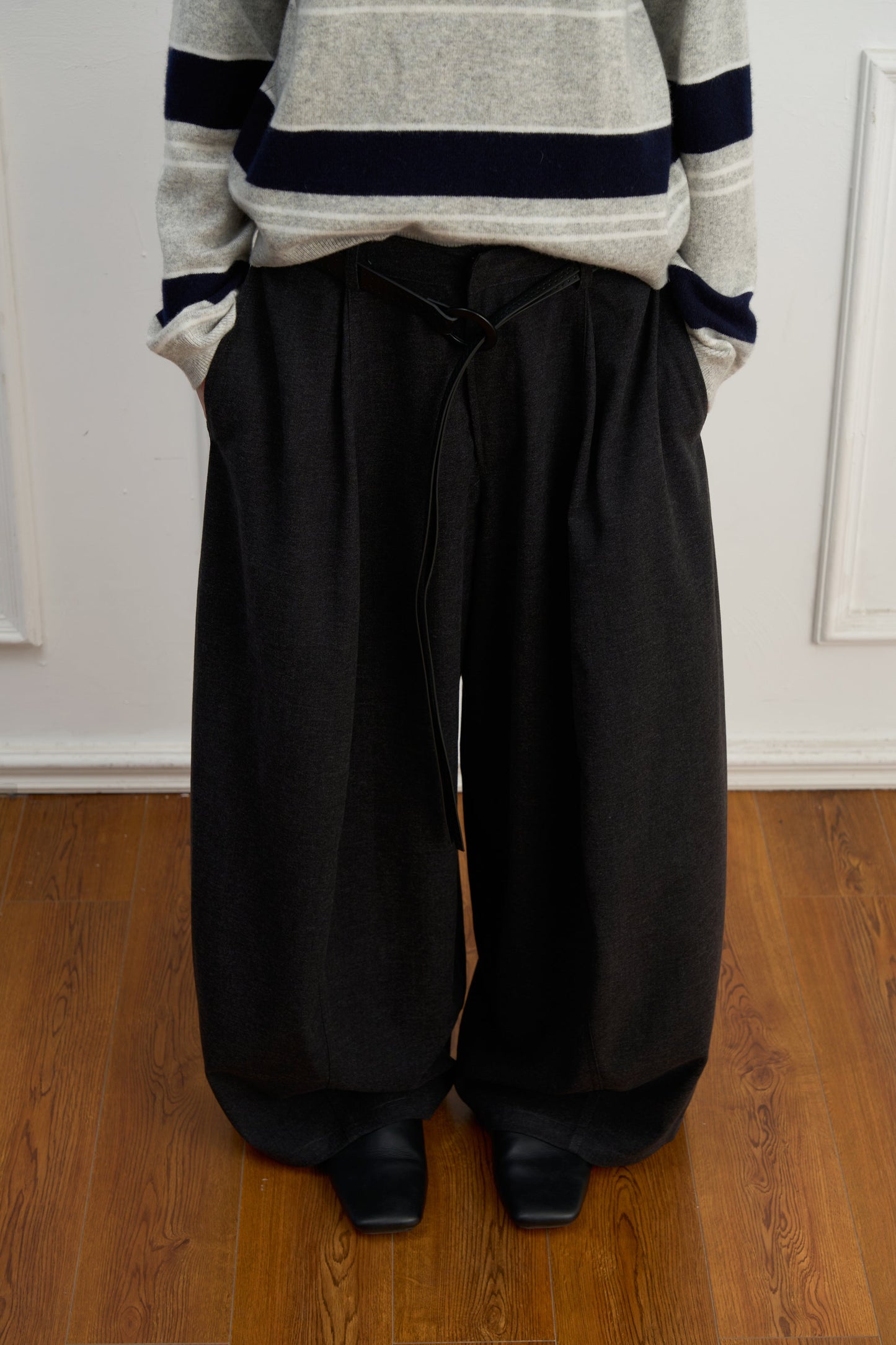 High-Waisted Wide-Leg Pants with Elegant Drape