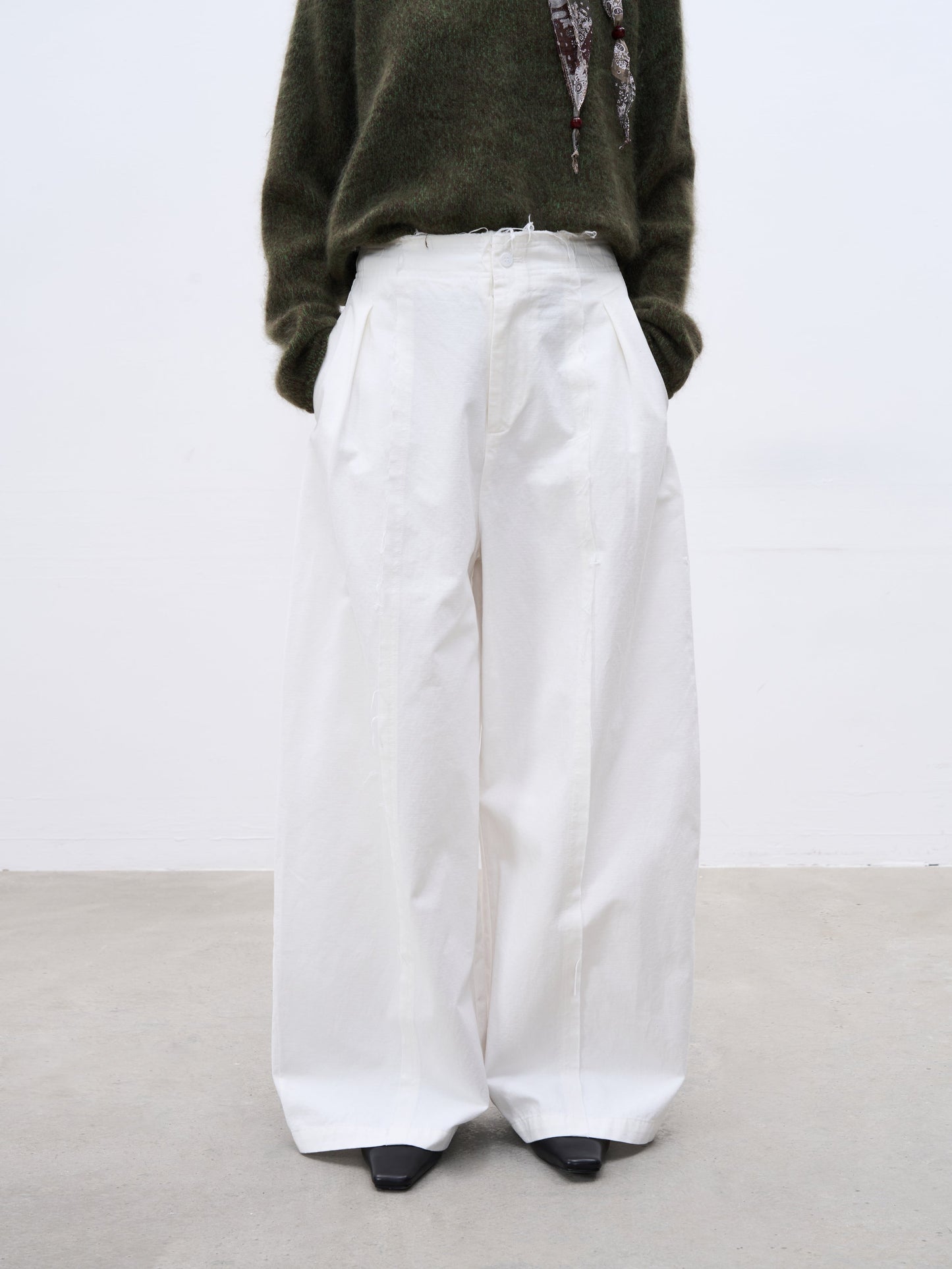 Straight-Leg High-Waisted Wide-Leg Pants