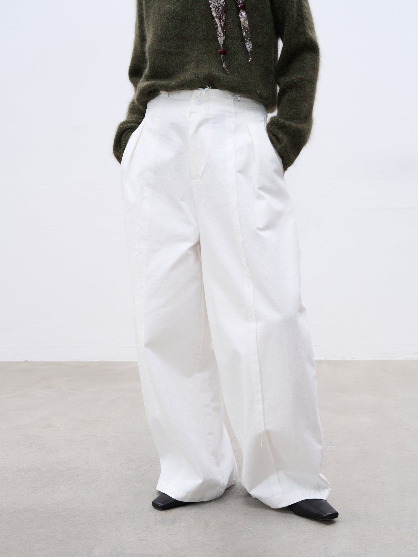 Straight-Leg High-Waisted Wide-Leg Pants