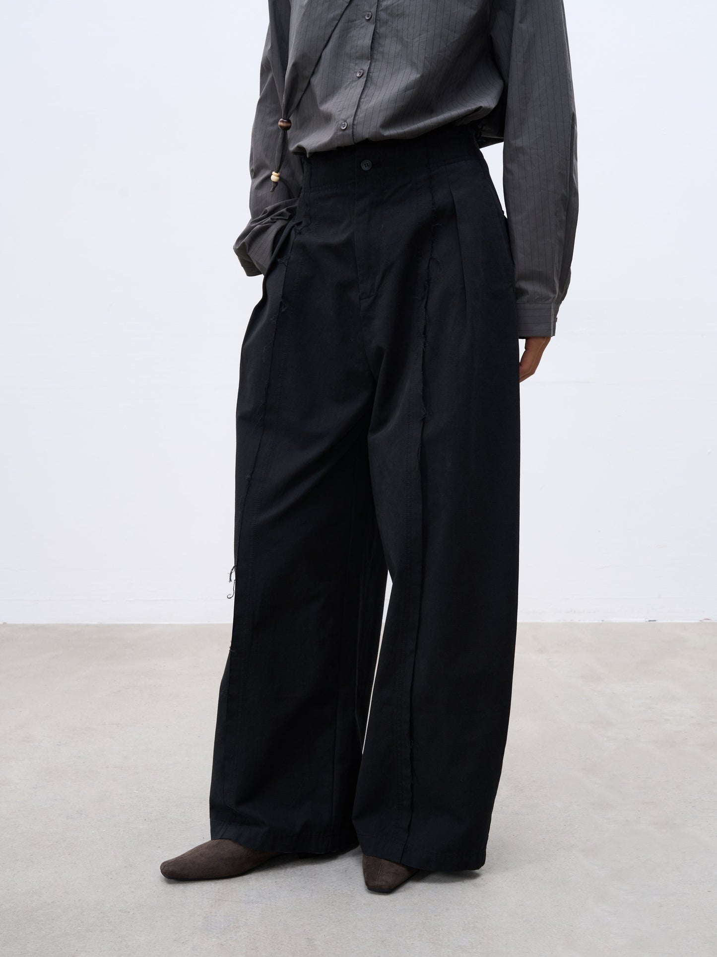 Straight-Leg High-Waisted Wide-Leg Pants