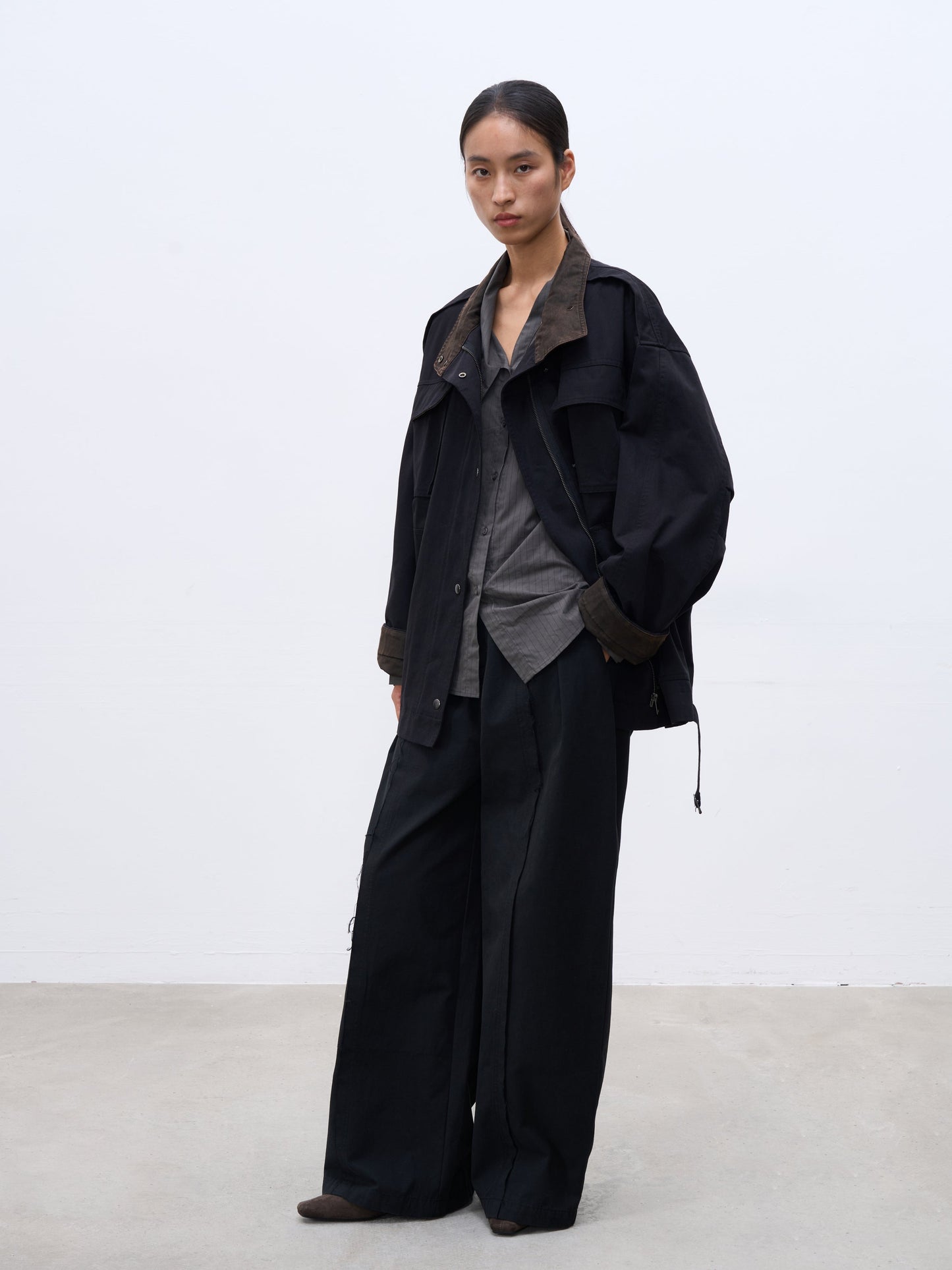 Straight-Leg High-Waisted Wide-Leg Pants