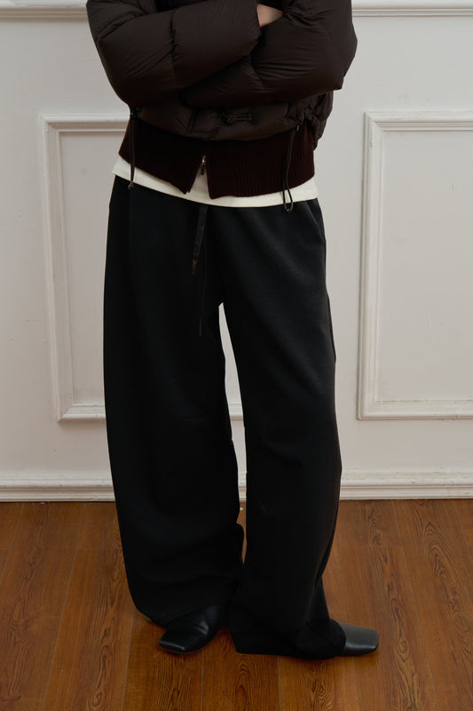 Knit Straight-Leg Drawstring Pants for Effortless Chic